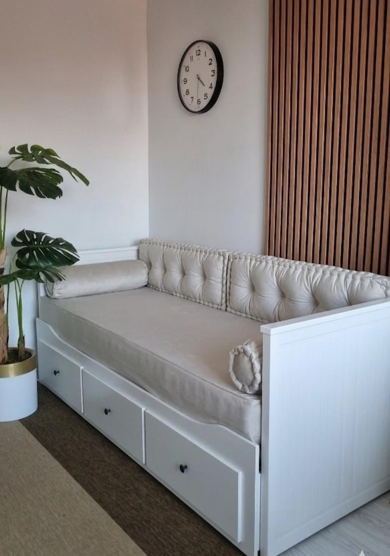 El İşçilikli Kadife Kumaş Divan Seti