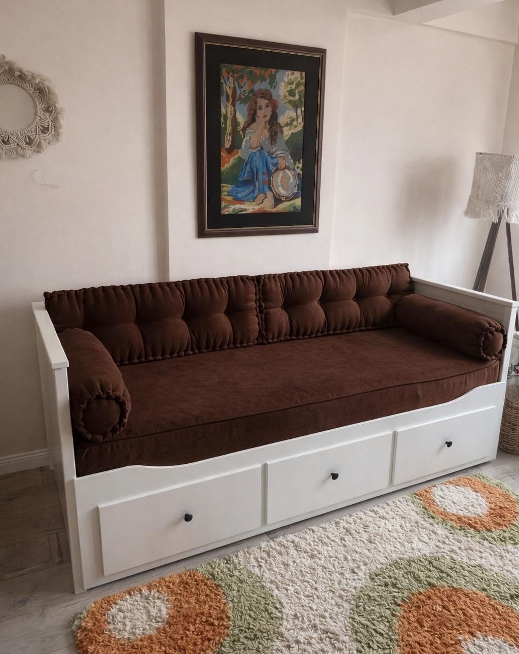 El İşçilikli Soft Kumaş Divan Seti