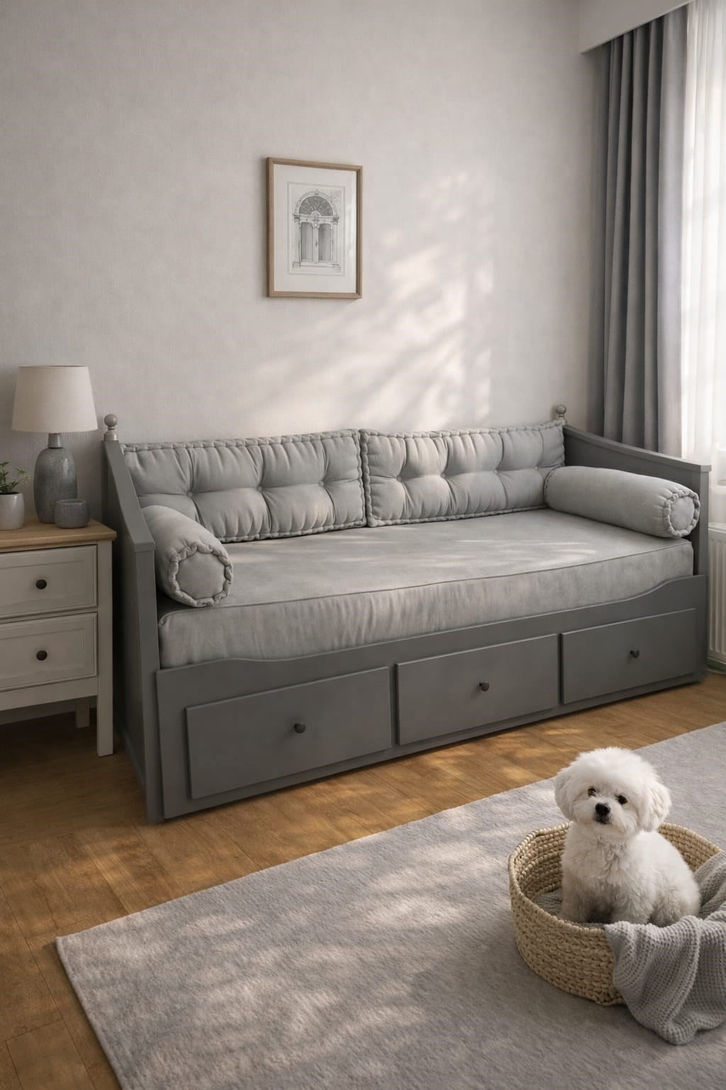 El İşçilikli Soft Kumaş Divan Seti
