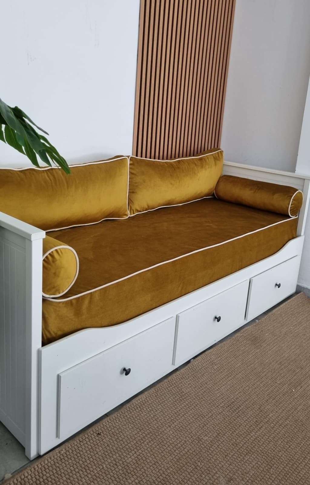 Fermuarlı Kadife Kumaş Divan Seti