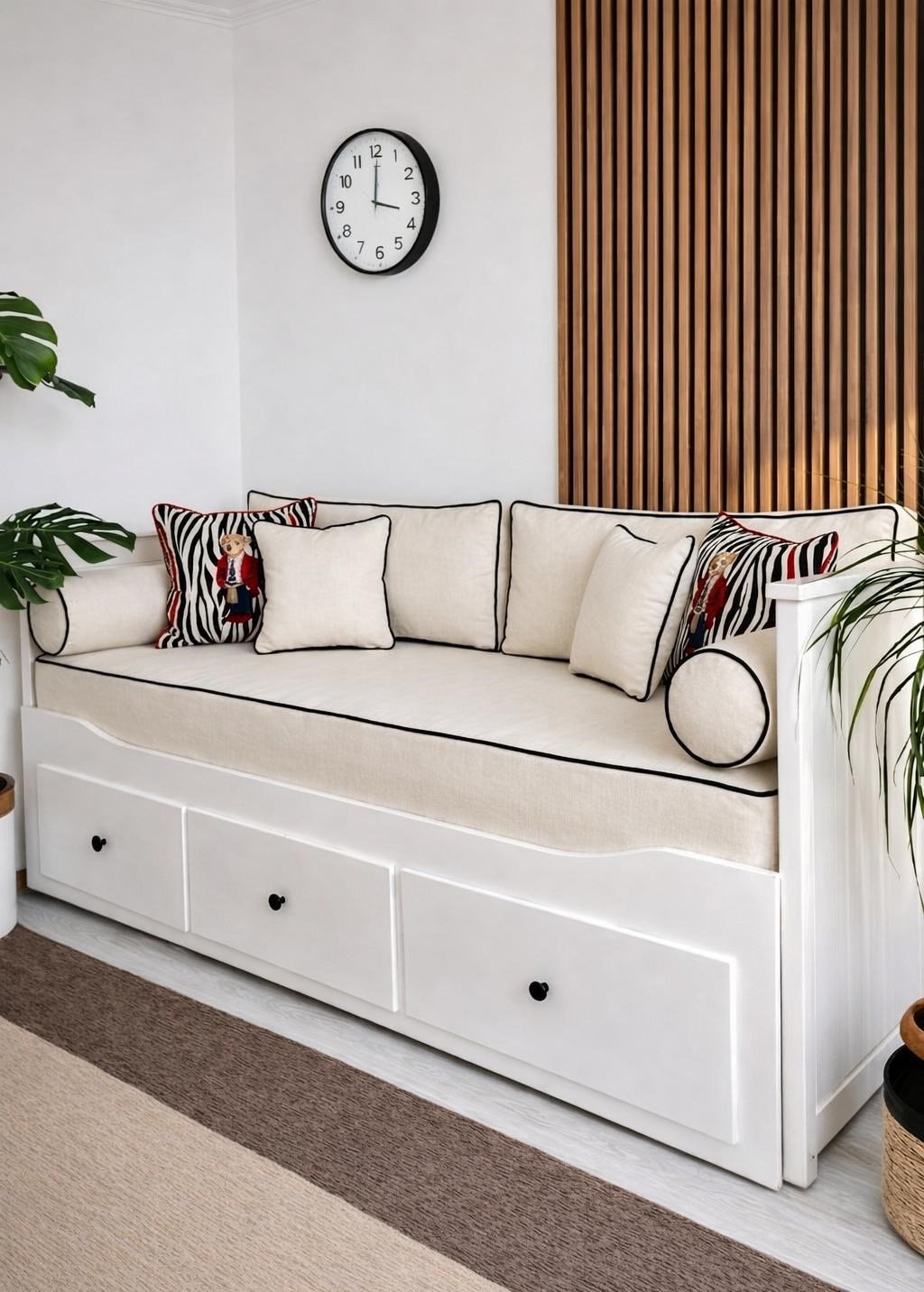 Fermuarlı Soft Kumaş Divan Seti