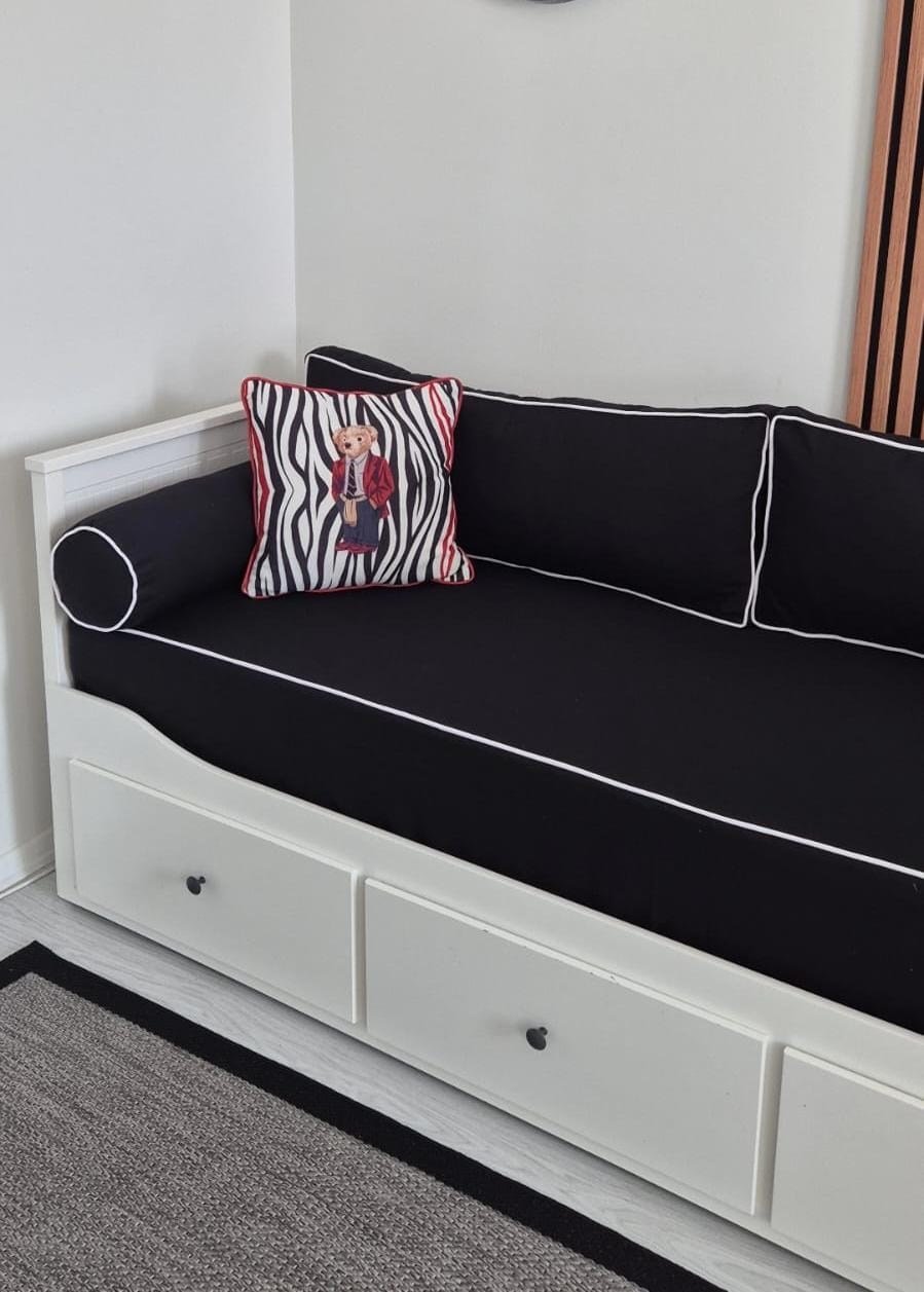 Sıvı İticili Keten Kumaş Fermuarlı Düz Model Divan Seti