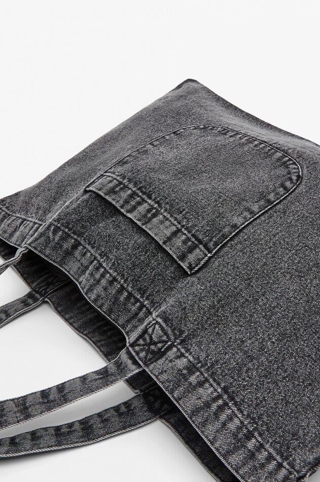 Büyük Denim Tote Çanta Siyah