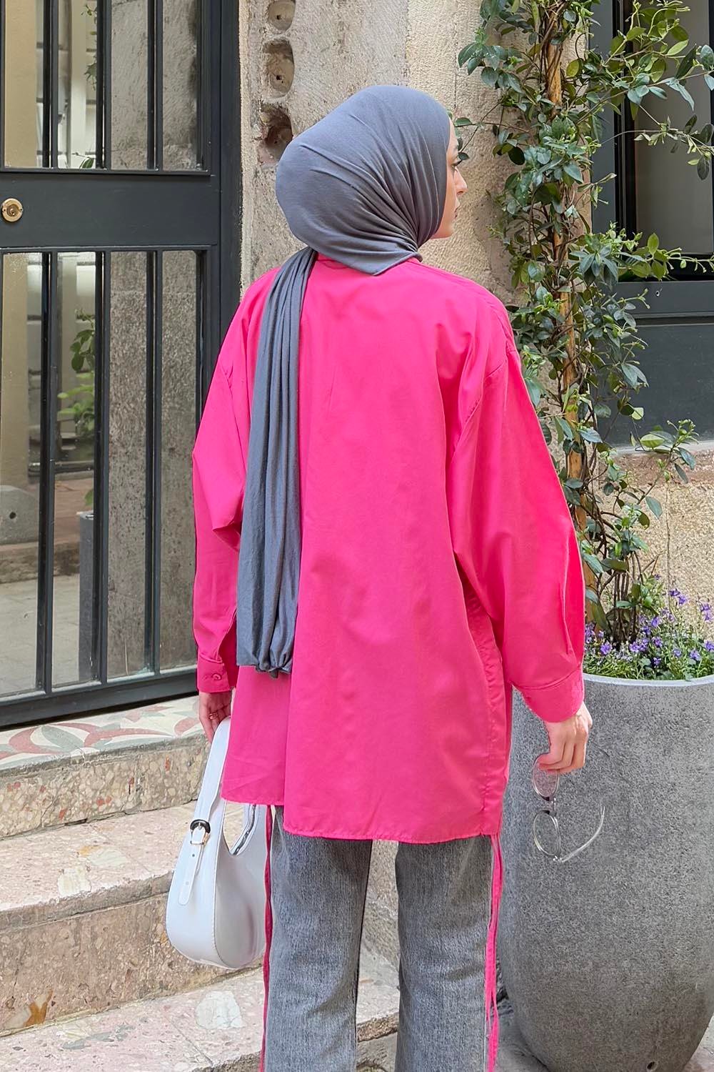 Oversize Gömlek Pembe