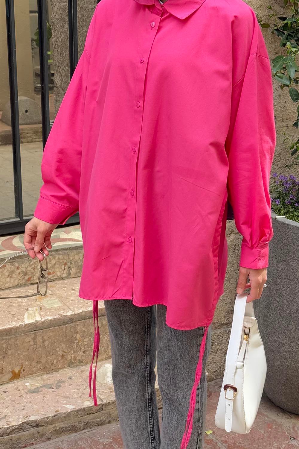 Oversize Gömlek Pembe