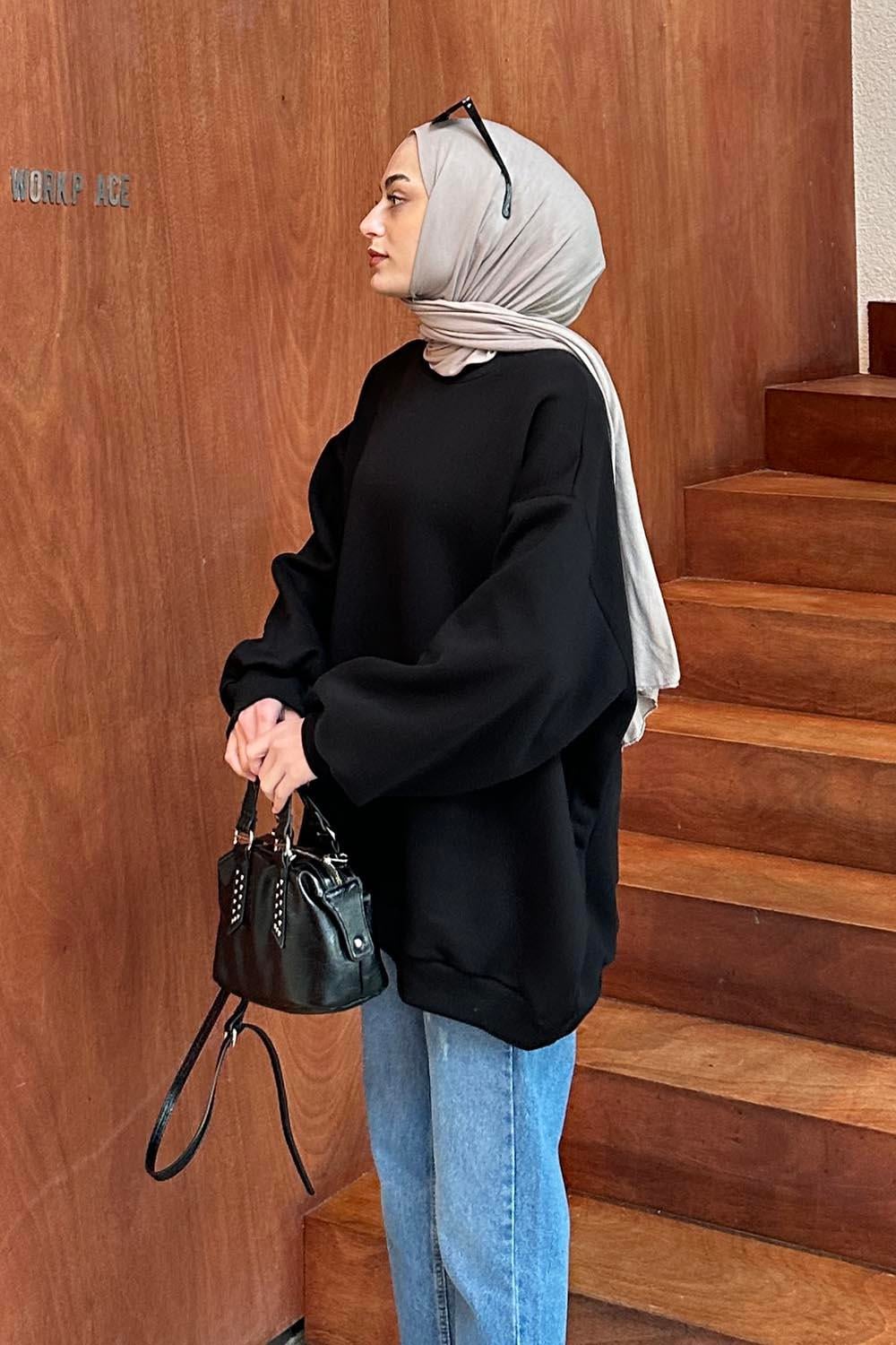 Oversize Sweatshirt Siyah