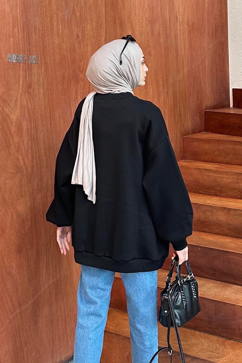 Oversize Sweatshirt Siyah