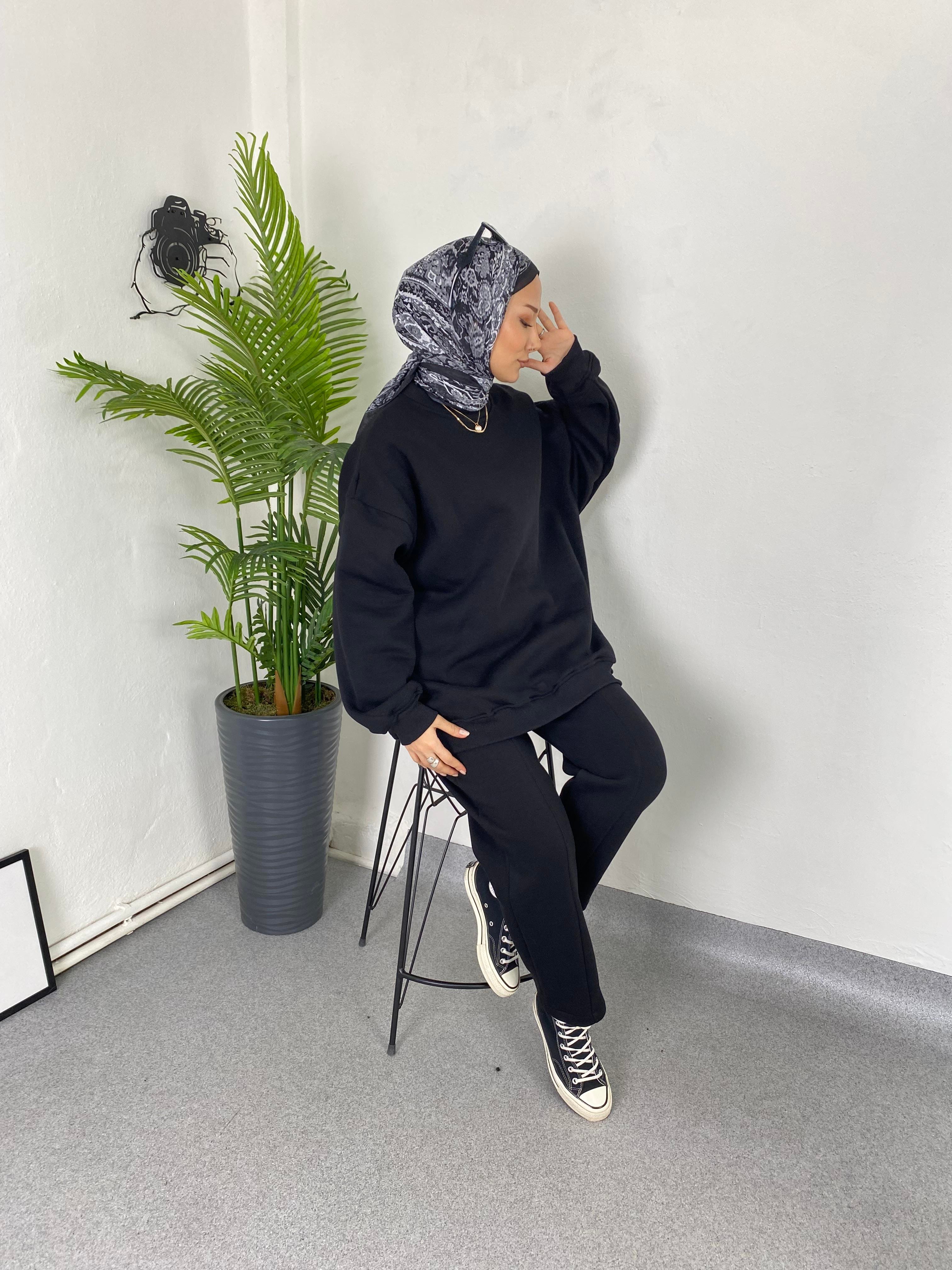 3 İPLİK POLARLI SPOR TAKIM SİYAH