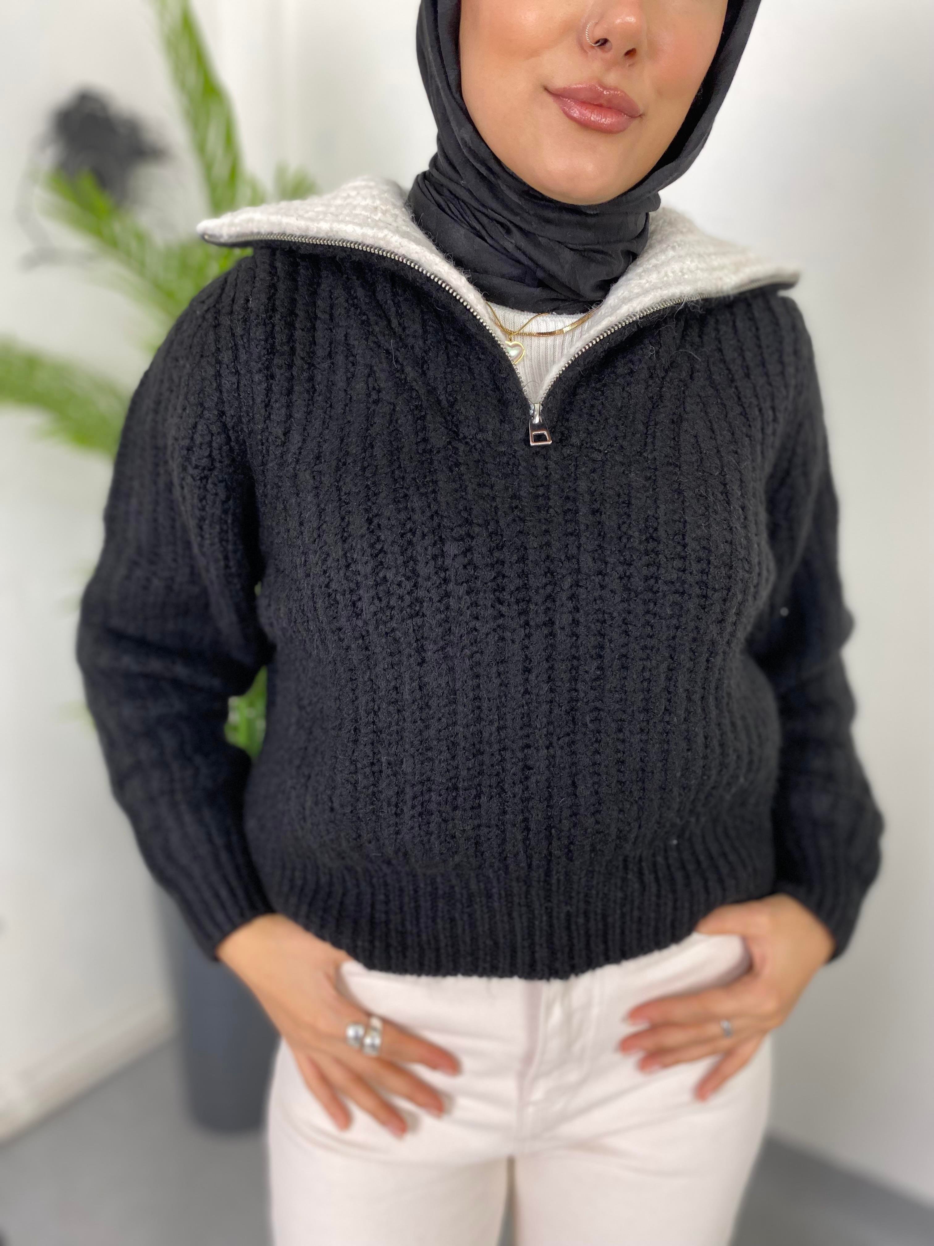 FERMUARLI MUADİL KAZAK SİYAH