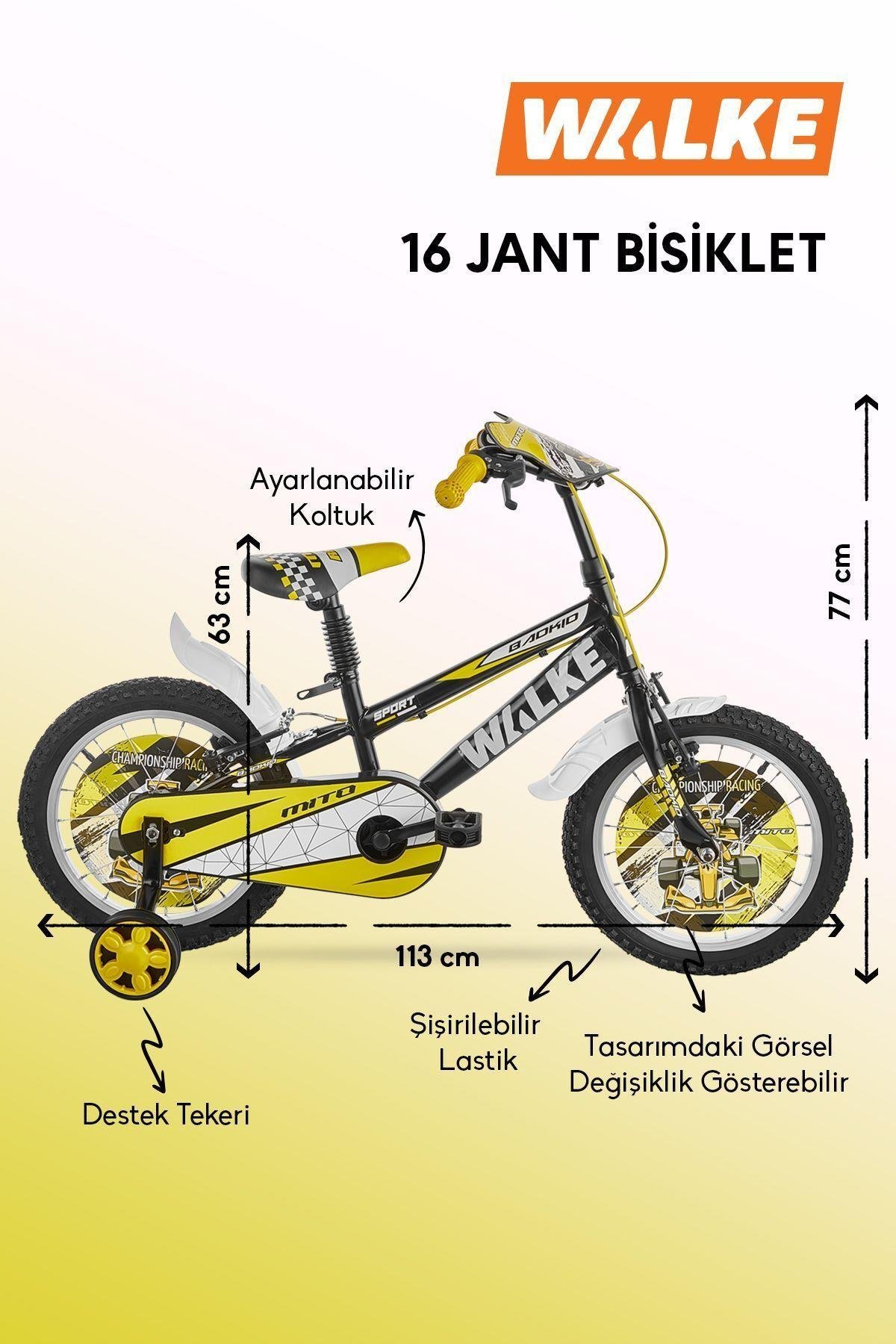 Mito 16 Jant Çocuk Bisikleti Sarı 5-8 Yaş