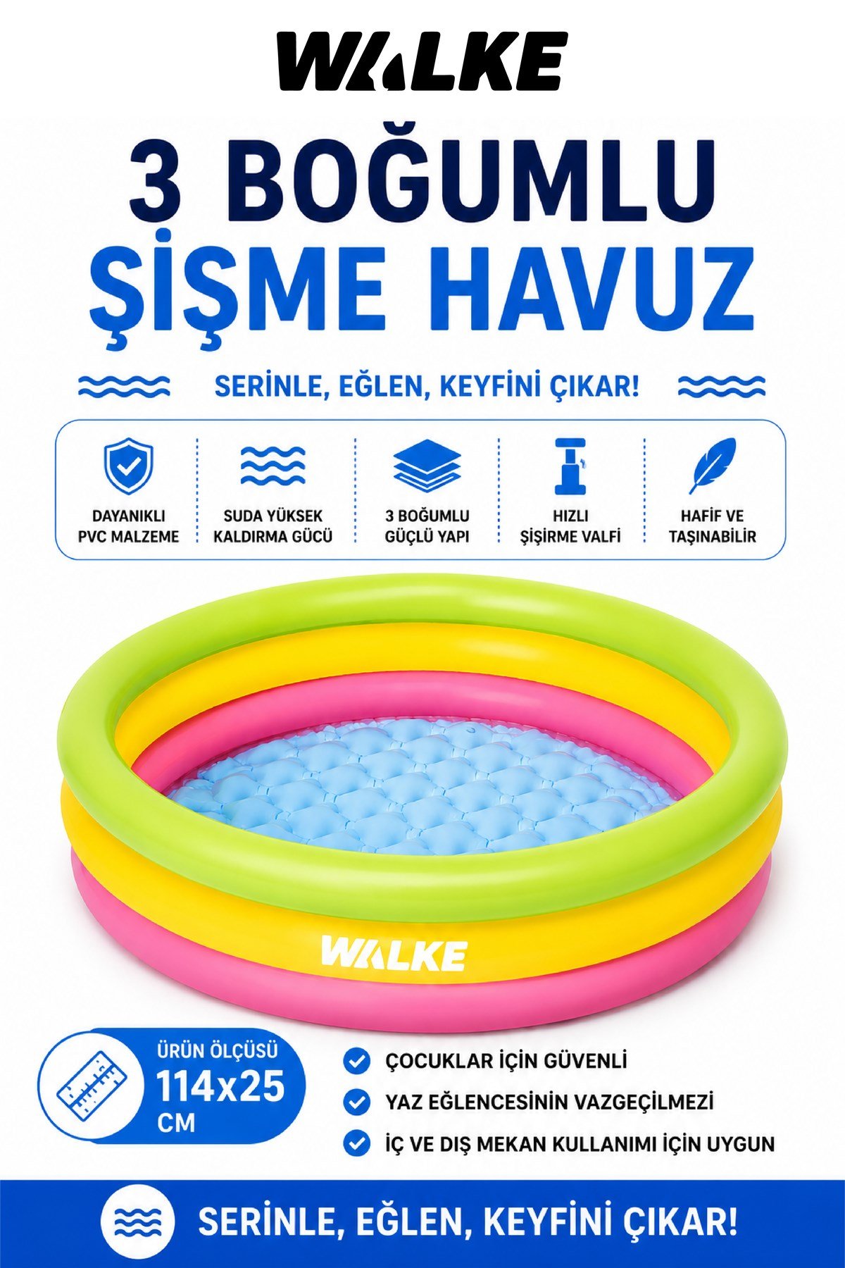 WALKE 14103 3 BOĞUMLU ŞİŞME HAVUZ 114*25