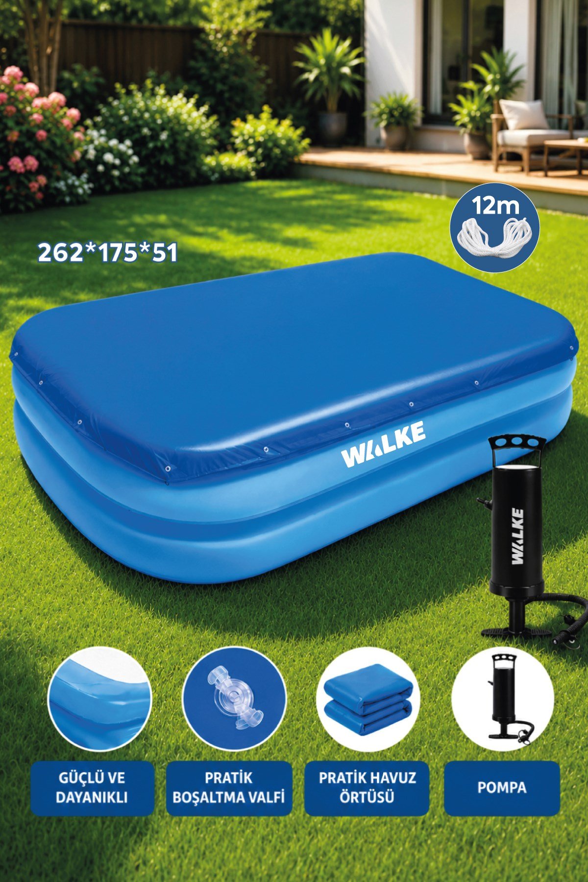 WALKE 14106 ŞİŞME HAVUZ POMPALI VE HAVUZ ÖRTÜLÜ