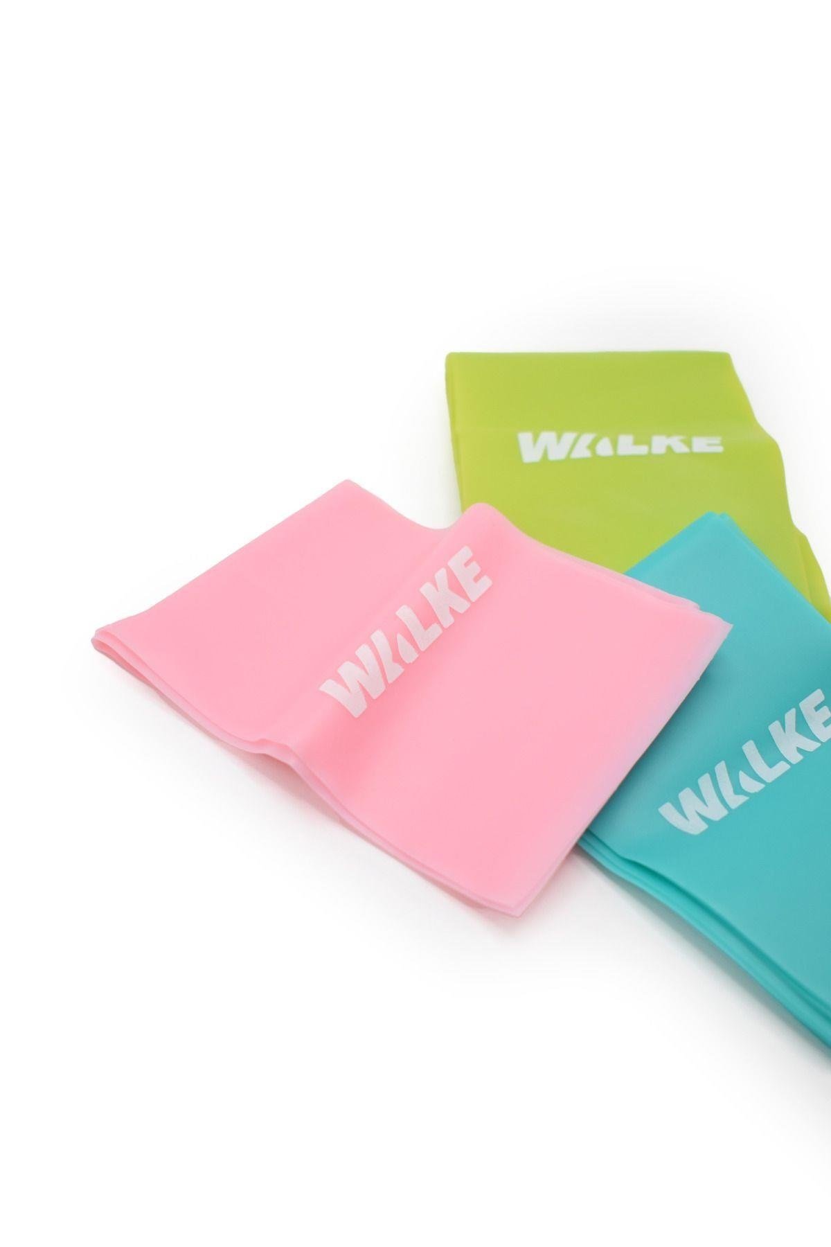 Walke 3 'lü Pilates Bandı Plates Egzersiz Direnç Lastiği Seti (UÇ KISMI AÇIK)