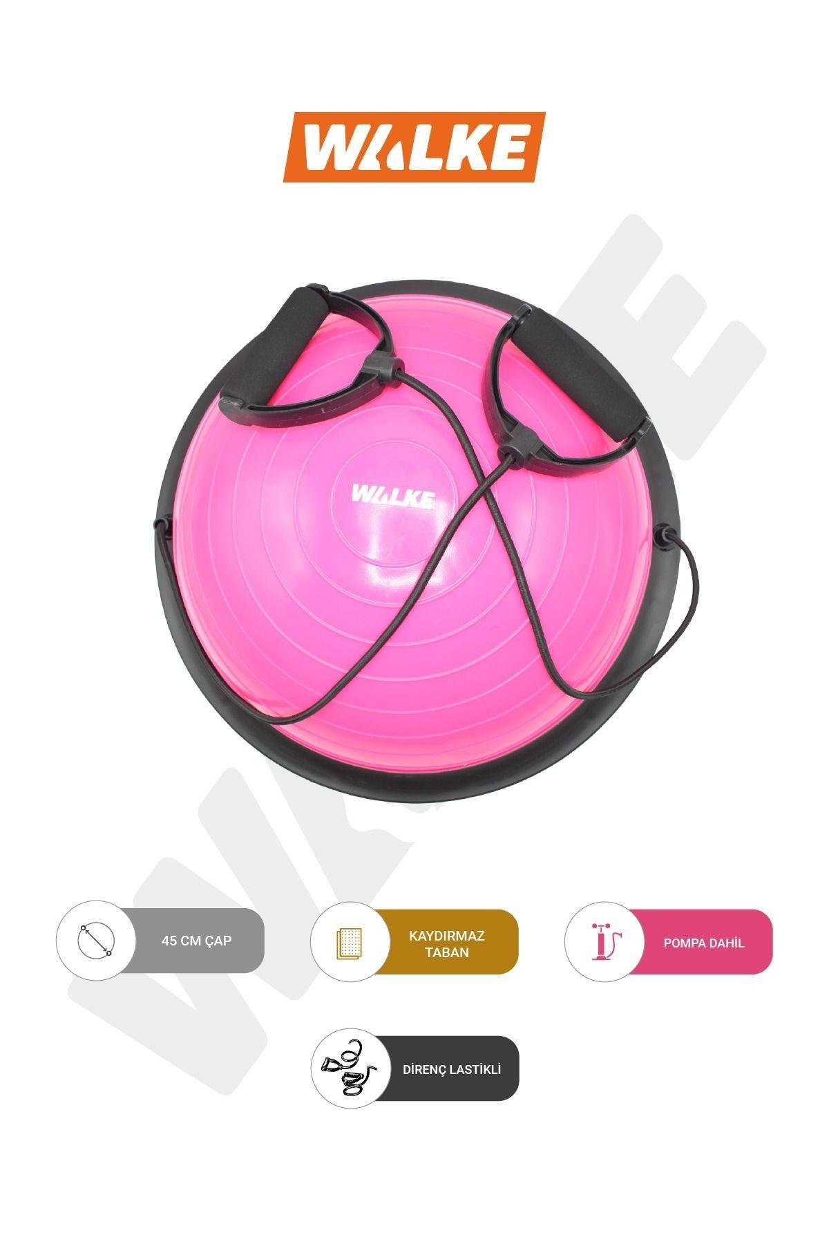 Walke 45 Cm Bosu Ball Yarim Denge Topu Pilates Aleti Direnc Lastikli Pompa Dahildir