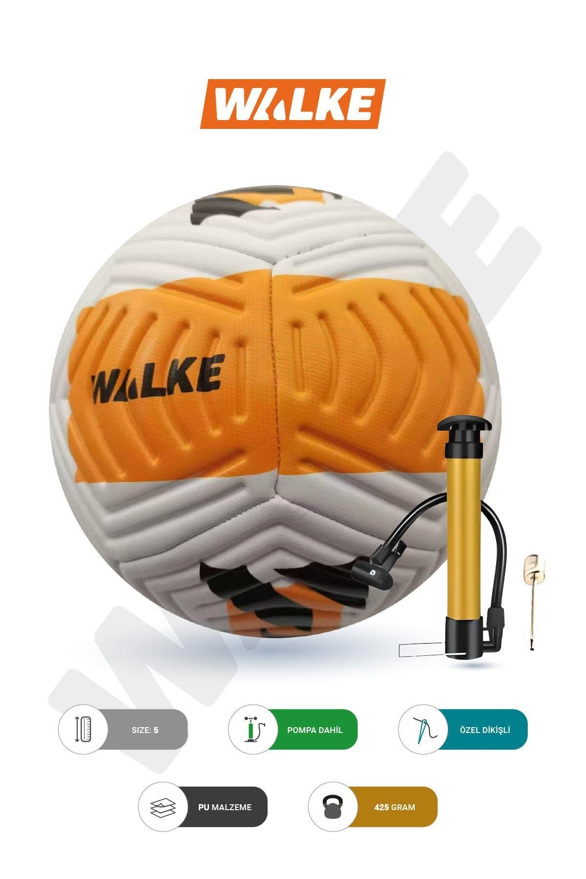 Walke 5 Numara Futbol Topu Pompa Hediyeli Turuncu