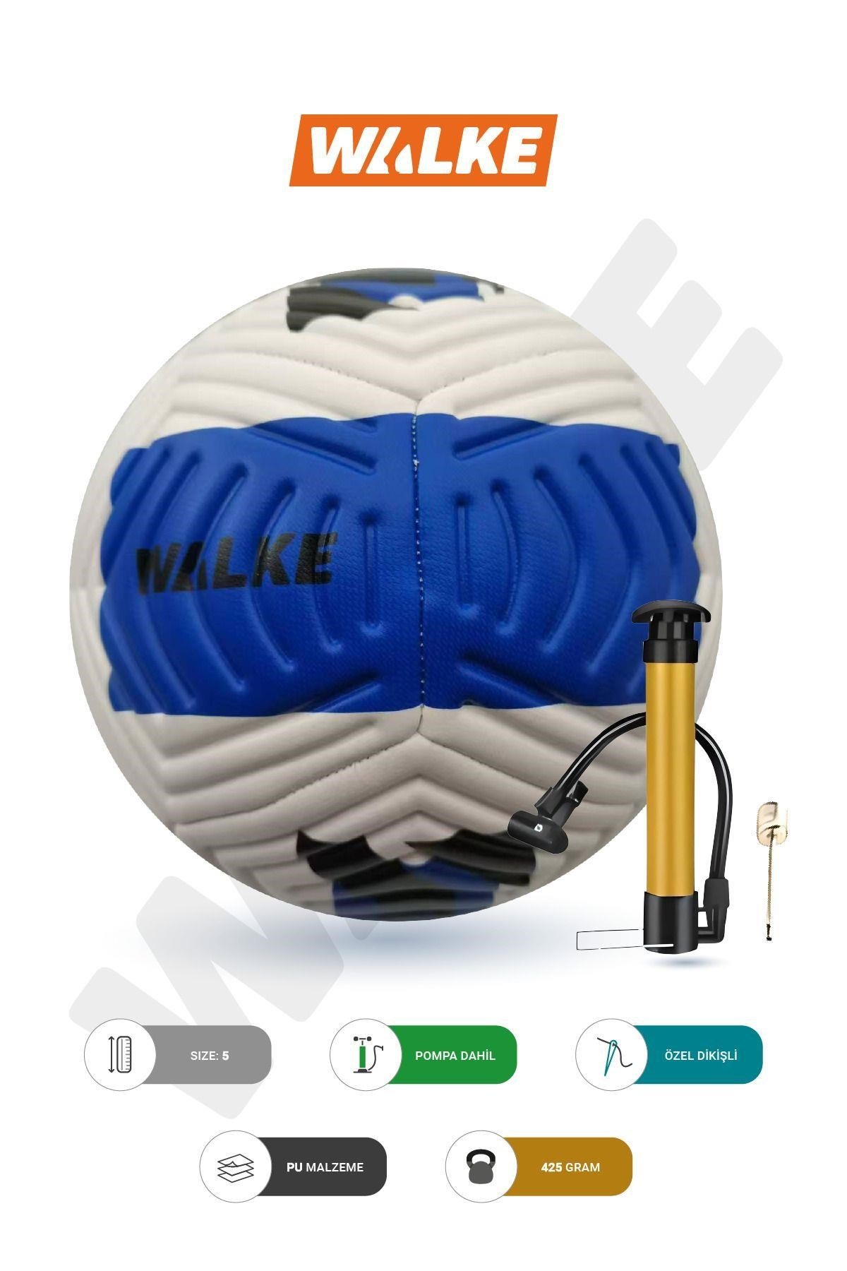 Walke 5 Numara Futbol Topu Pompa Hediyeli Mavi