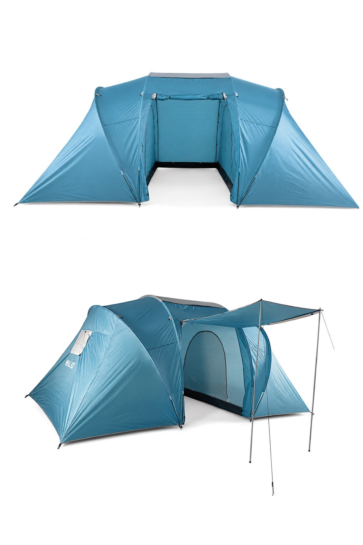 Walke 6 Kişilik Çift Bölmeli Aile Kamp Çadırı Su Geçirmez Polyester 490 X 280 X 200