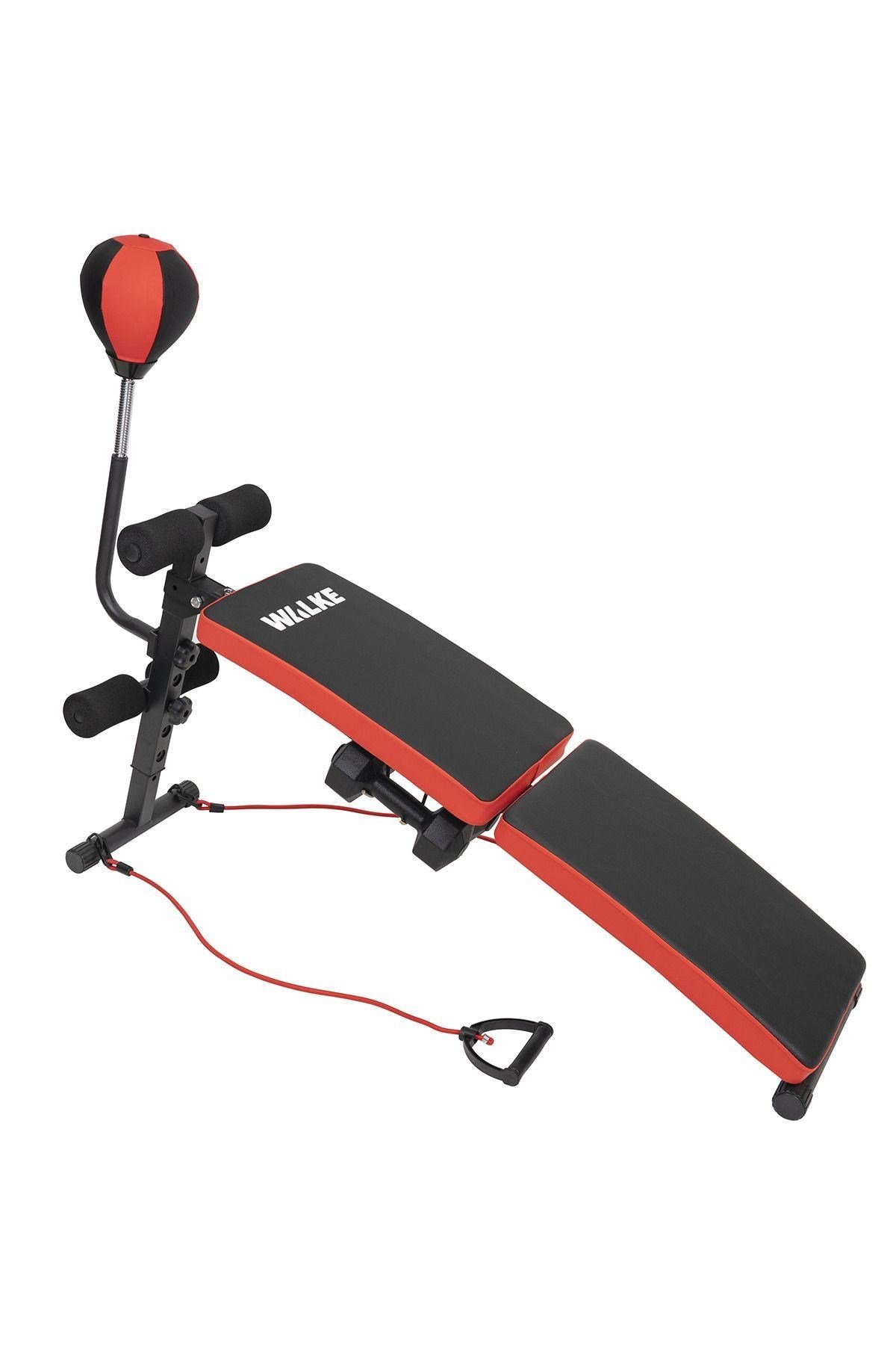 Walke Bench Fitness Ağırlık Sehpası - Katlanabilir Mekik Aleti ve Boks Topu - Tüm Vücut Egzersiz Aleti