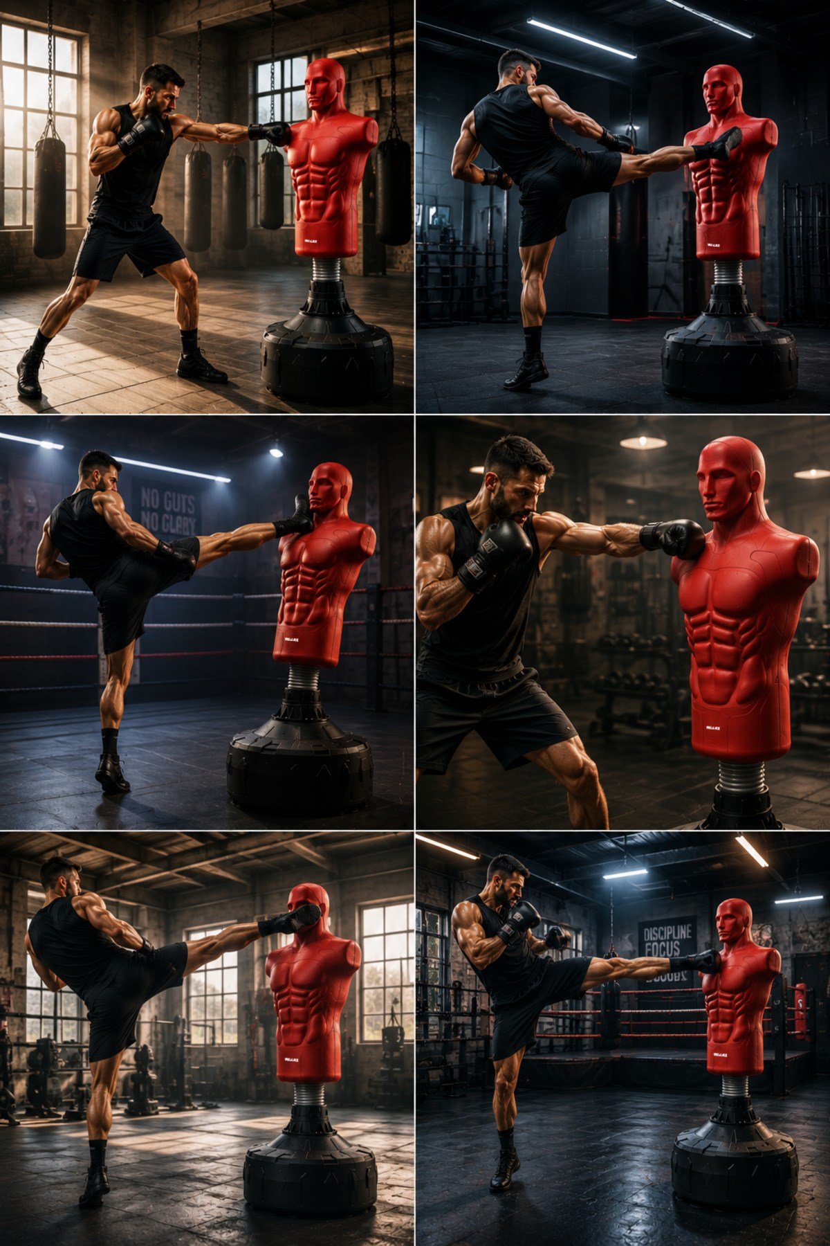 Walke Boks Torbası Manken 175 cm Profesyonel Antrenman Standı – Vakumlu Tabanlı Kick Boks ve MMA