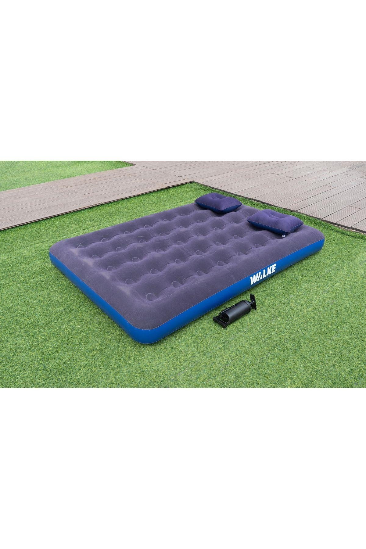 Walke King Çift Kişilik Şişme Yatak Seti (2 Yastık + Pompa Dahil) 203*152*22 CM 2210