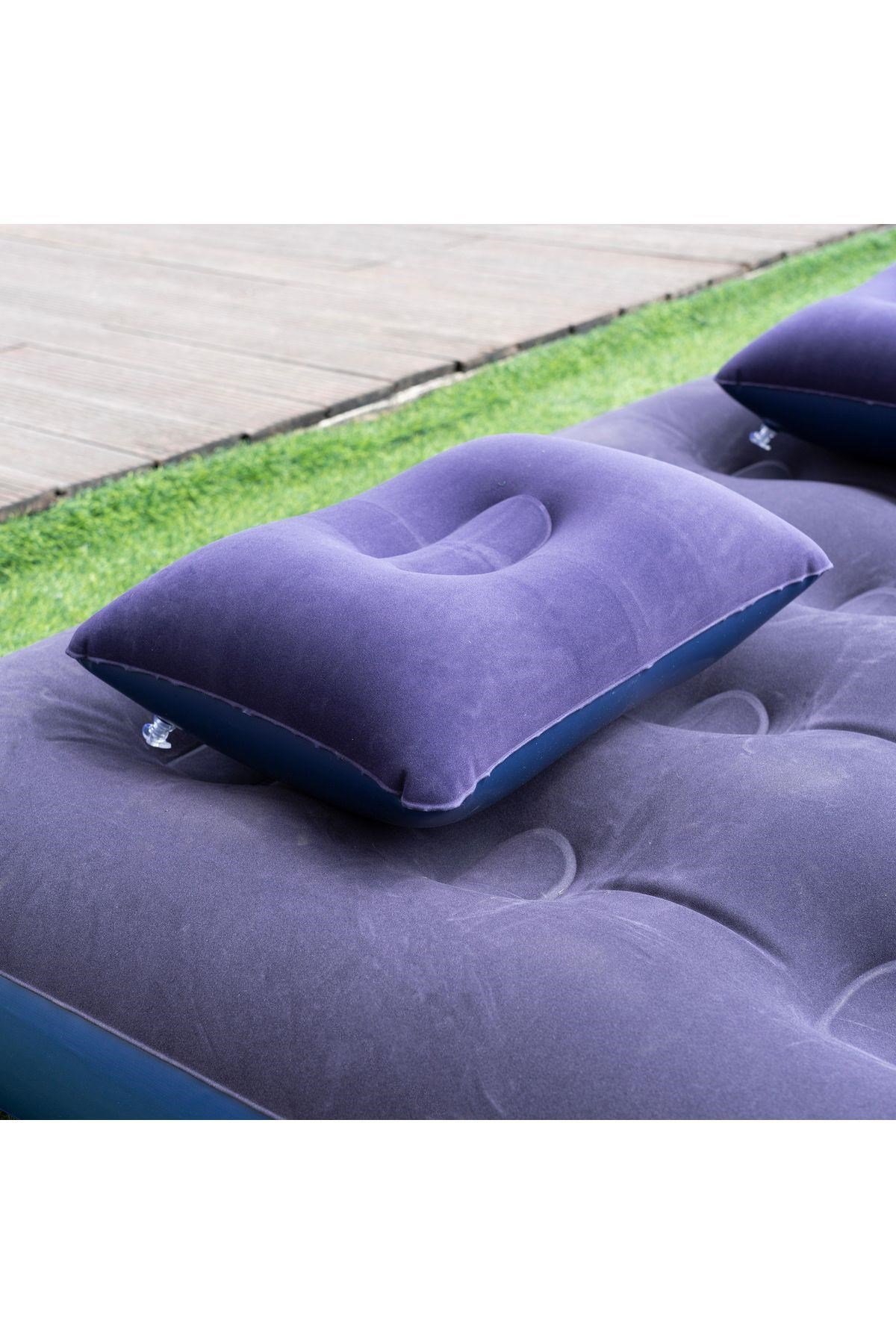 Walke King Çift Kişilik Şişme Yatak Seti (2 Yastık + Pompa Dahil) 203*152*22 CM 2210