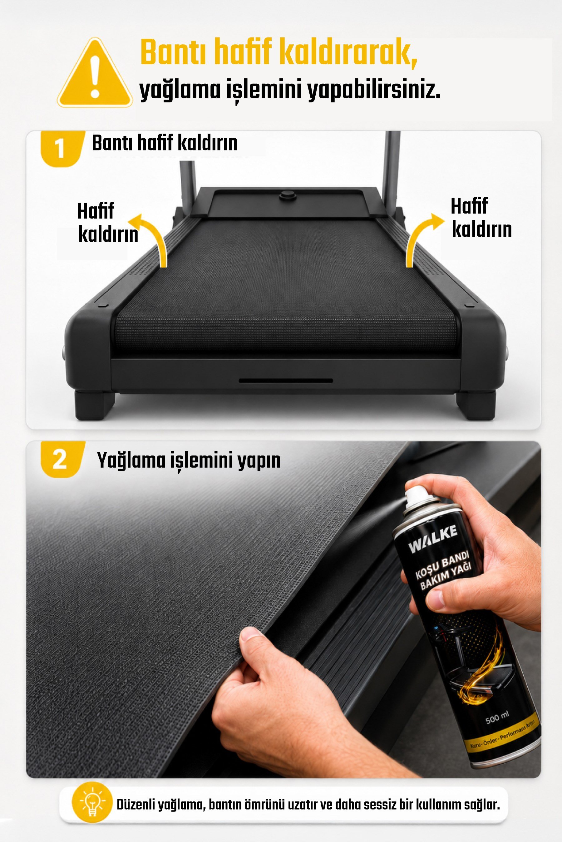 Walke Koşu Bandı Yağı Spreyi Silikon Sprey 500 ml Tekli