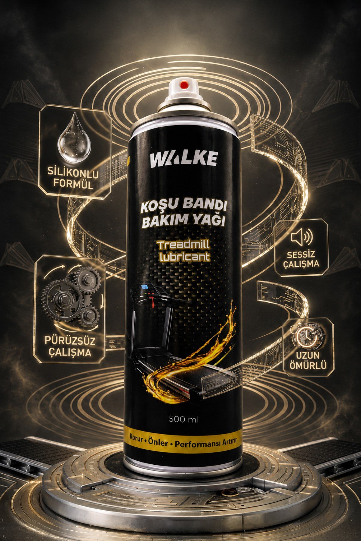 Walke Koşu Bandı Yağı Spreyi Silikon Sprey 500 ml Tekli