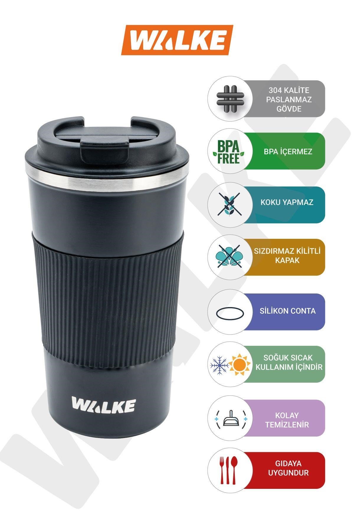 Walke Luxury Özel Tutma Yeri Paslanmaz Çelik Bardak Termos 500 ML
