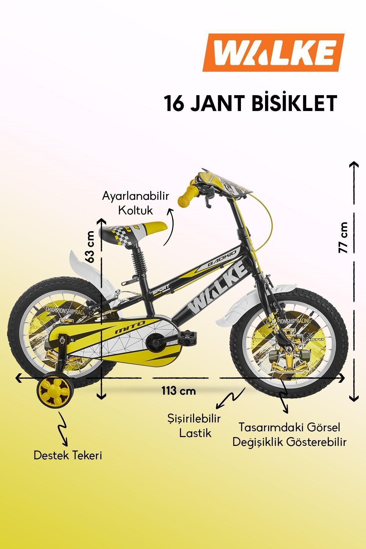 Walke Mito 16 Jant Çocuk Bisikleti Sarı 5-8 Yaş