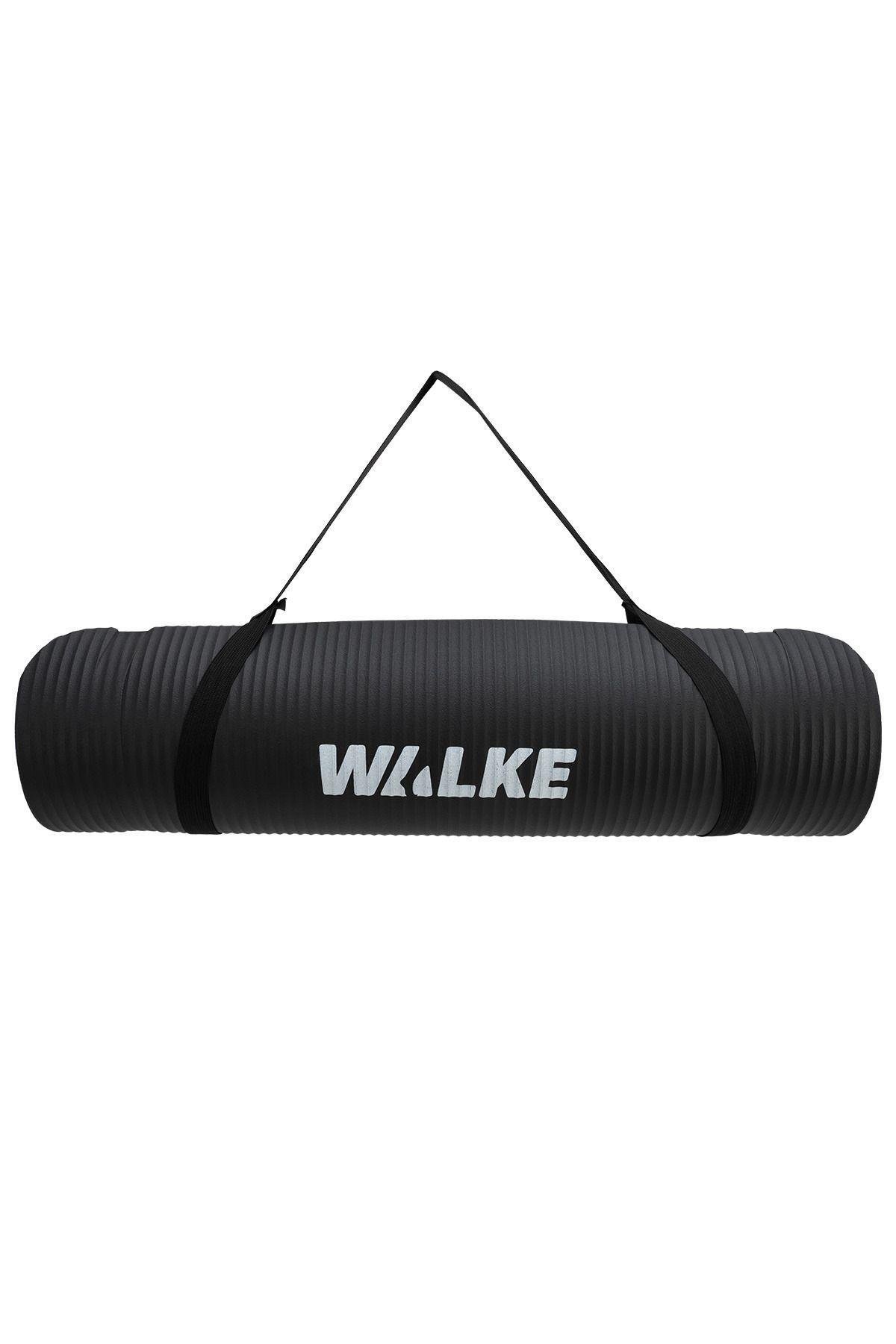 Walke Premium 10 mm Taşıma Askılı Pilates Minderi Yoga Matı Siyah