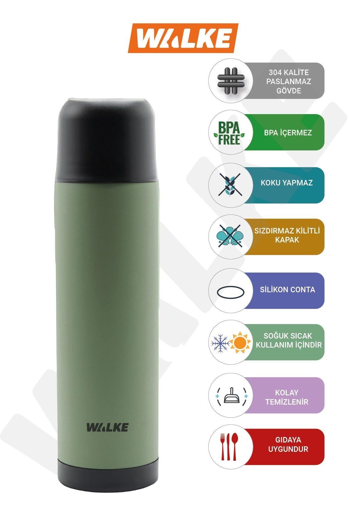 Walke Premium 750 ml Çift Katmanlı Paslanmaz Çelik Termos Bardaklı 0,75 ml