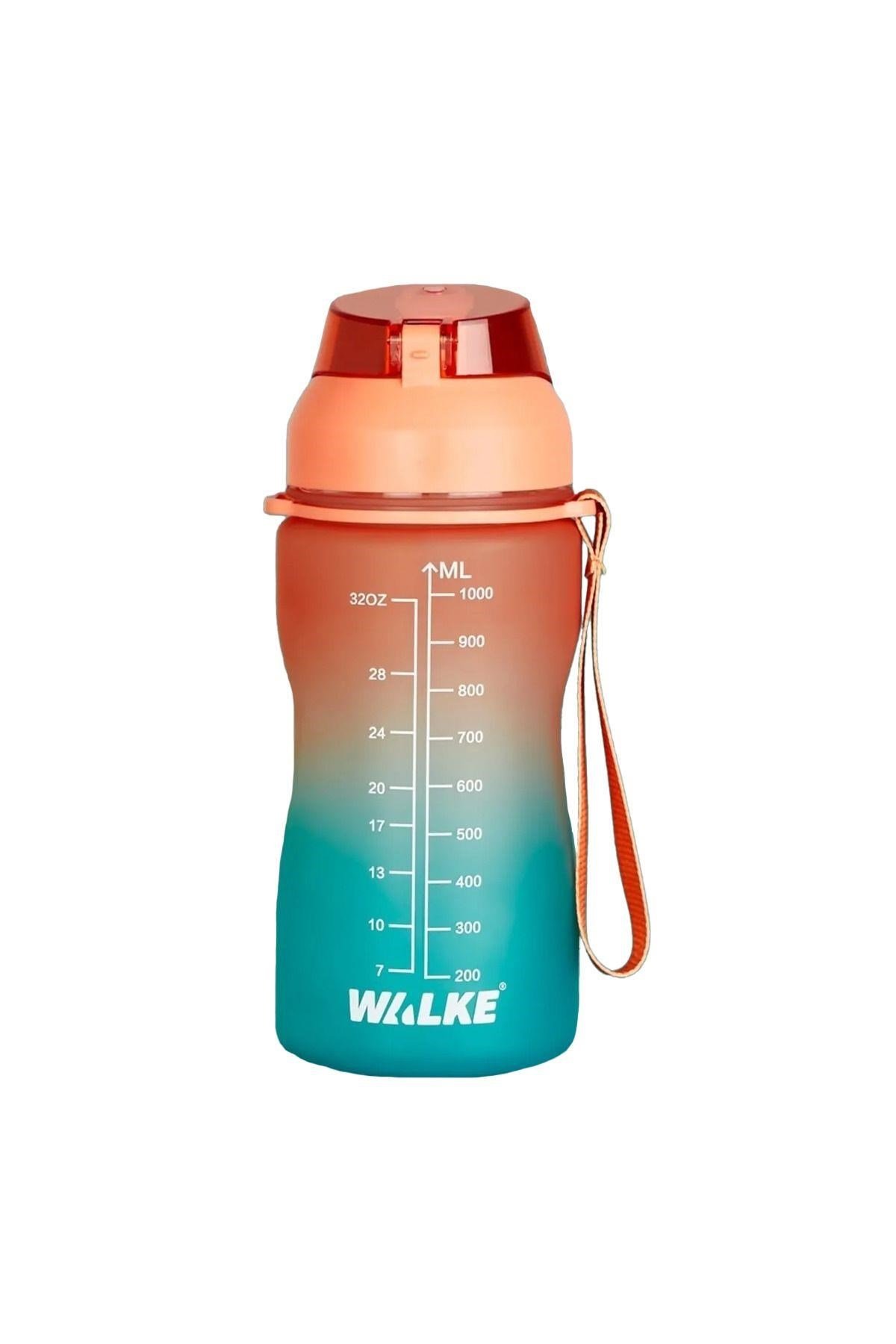 Walke Premium Bottle 1.0 Litre Motivasyonel Tritan Su Matarası Su Şişesi Suluk (BPA İÇERMEZ)