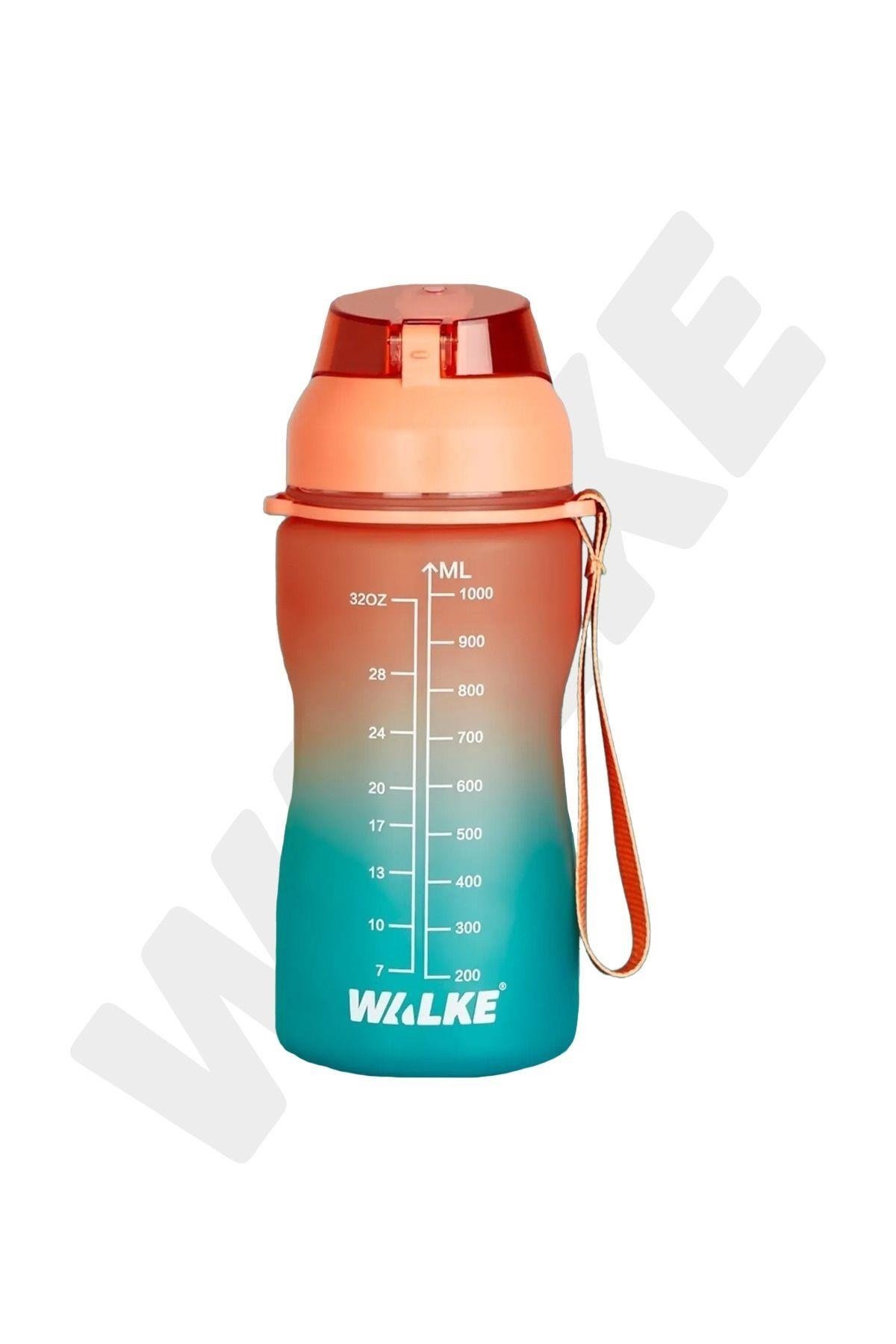 Walke Premium Bottle 1.0 Litre Motivasyonel Tritan Su Matarası Su Şişesi Suluk (BPA İÇERMEZ)