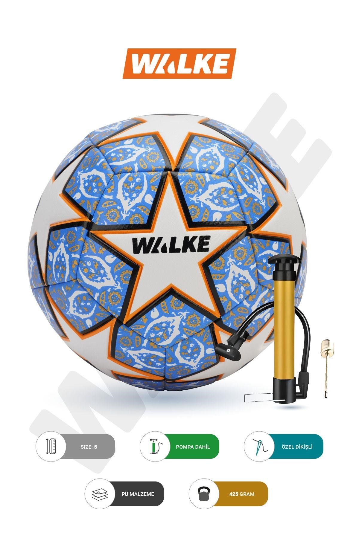 Walke Premium Şampiyonlar Ligi Temalı 5 Numara Futbol Topu Pompa Hediyeli