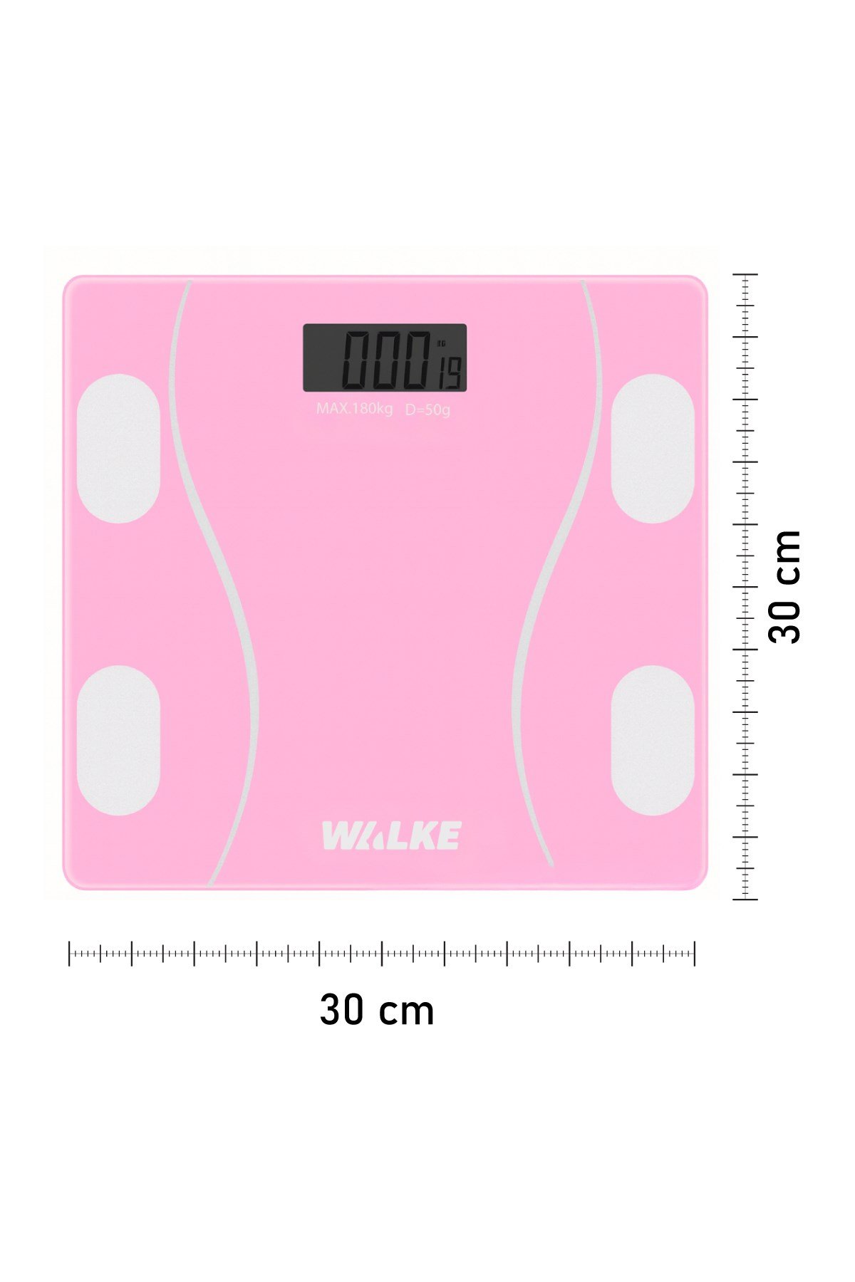 WALKE Premium Uygulama Bağlantılı Akıllı Baskül Pembe