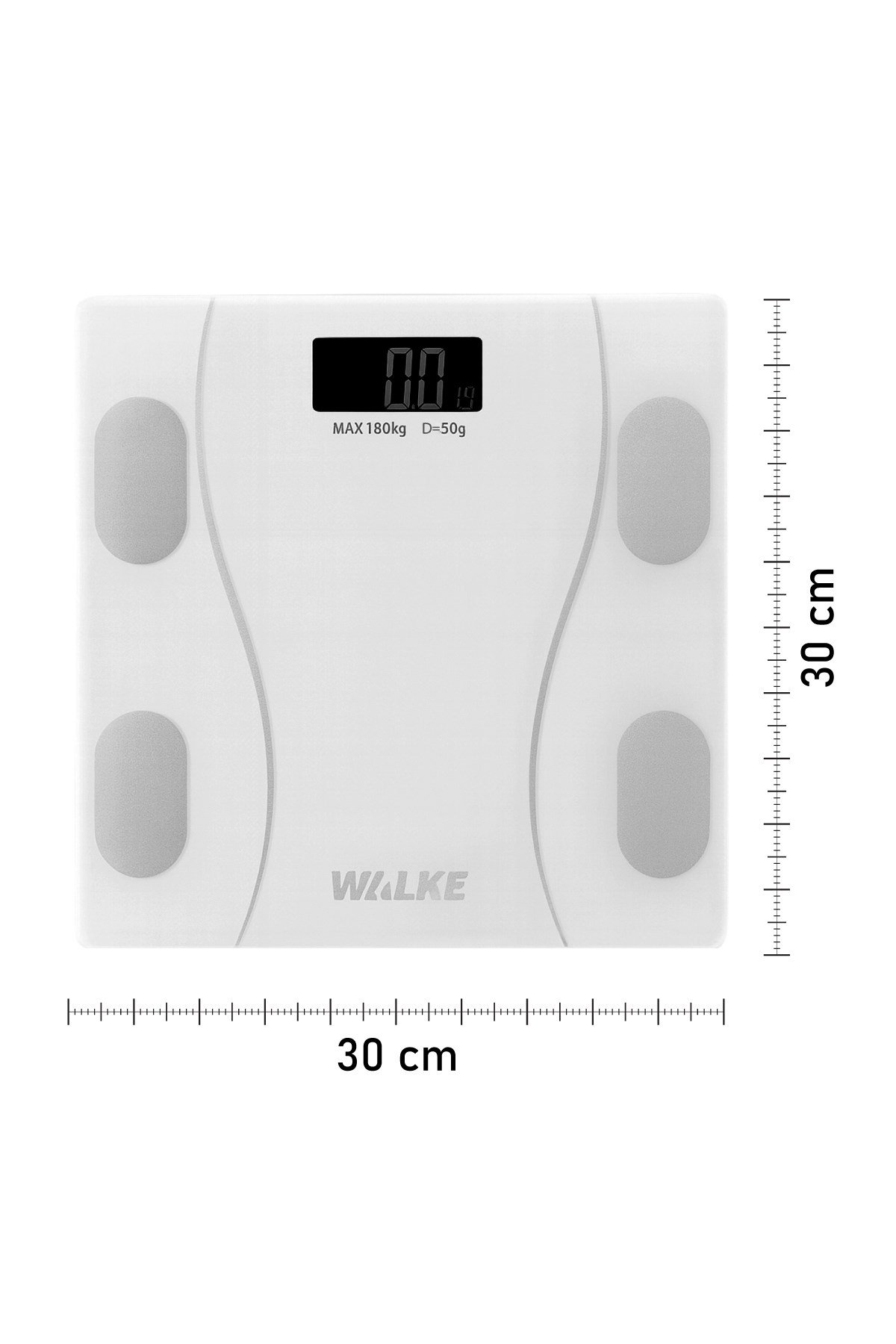 WALKE Premium Uygulama Bağlantılı Akıllı Baskül Beyaz