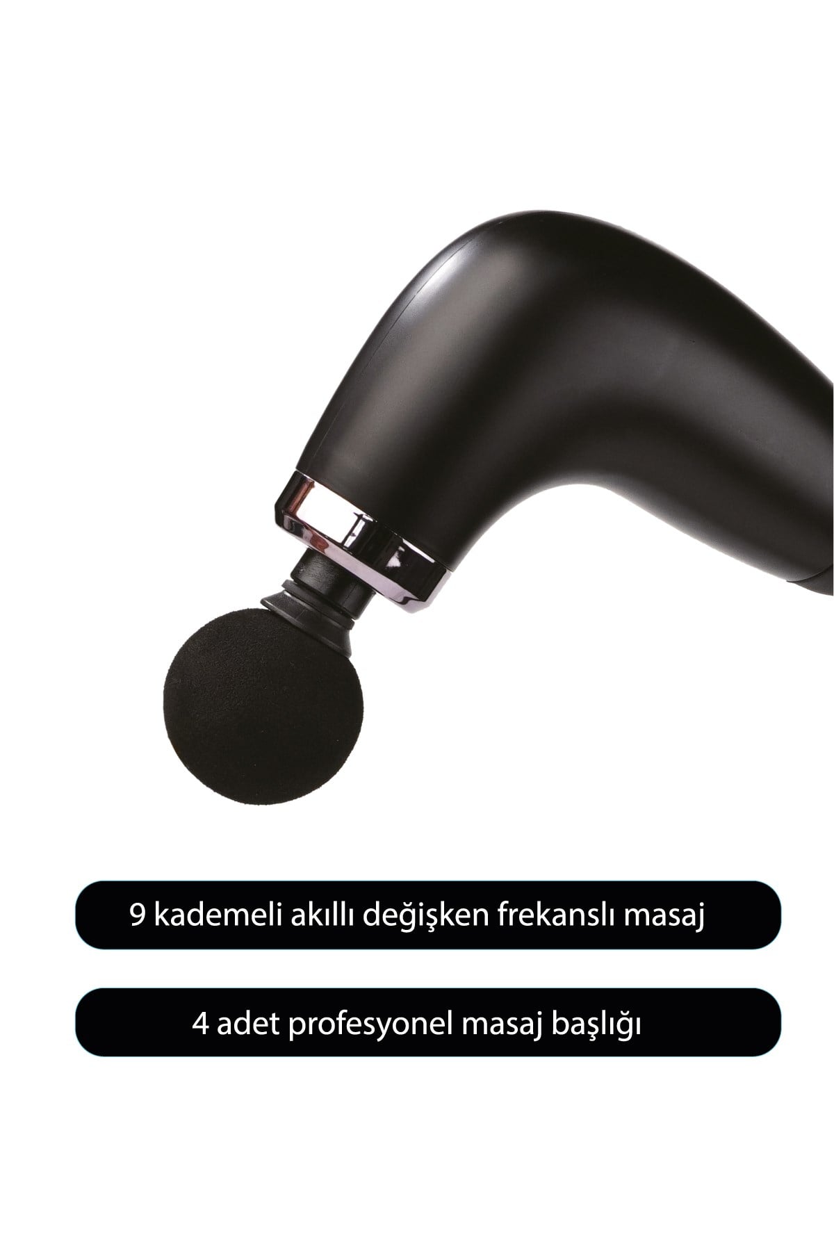 Walke Reach Pro Şarjlı Uzun Saplı Masaj Tabancası 4 Başlıklı Derin Doku Masaj Aleti V-02