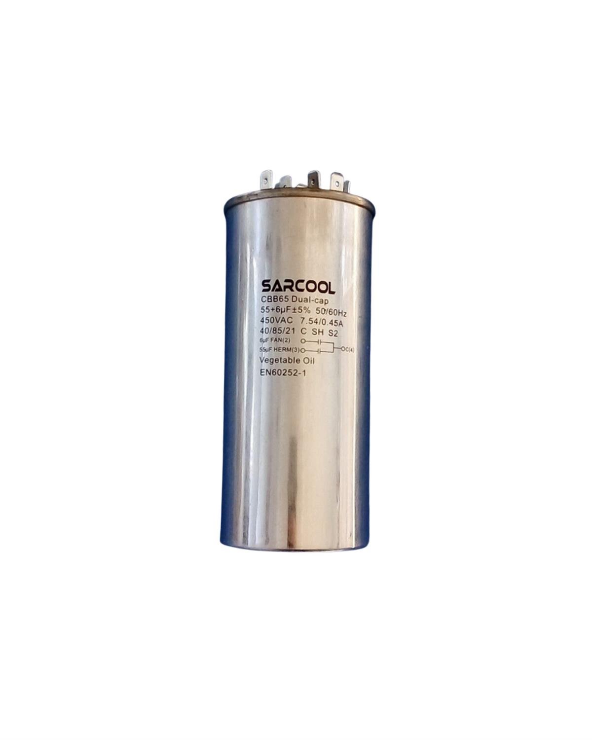 Klima Kondansatör 55+6 Uf 450 V Ac Kapasitör Cbb65