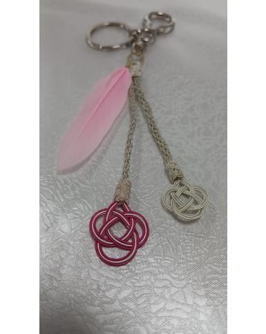  MorKalem Kazaziye Pembe 8 cm Paslanmaz Çelik Anahtarlık 