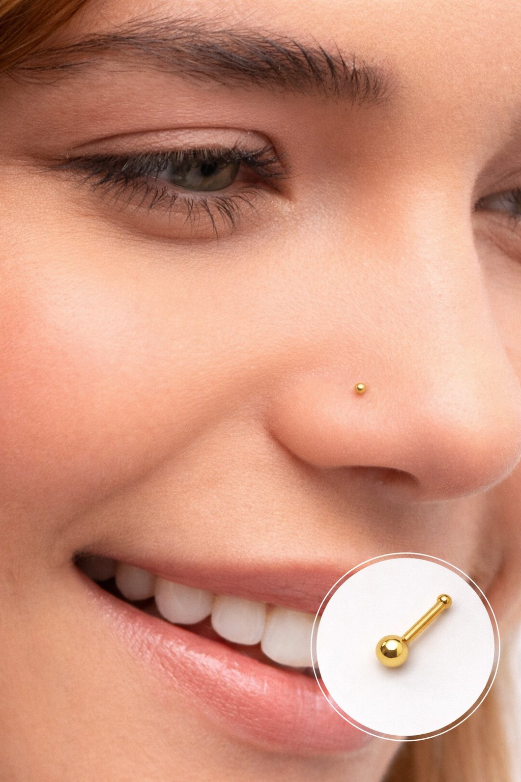 1.5 mm Çelik Top Hızma Burun Piercingi Gold