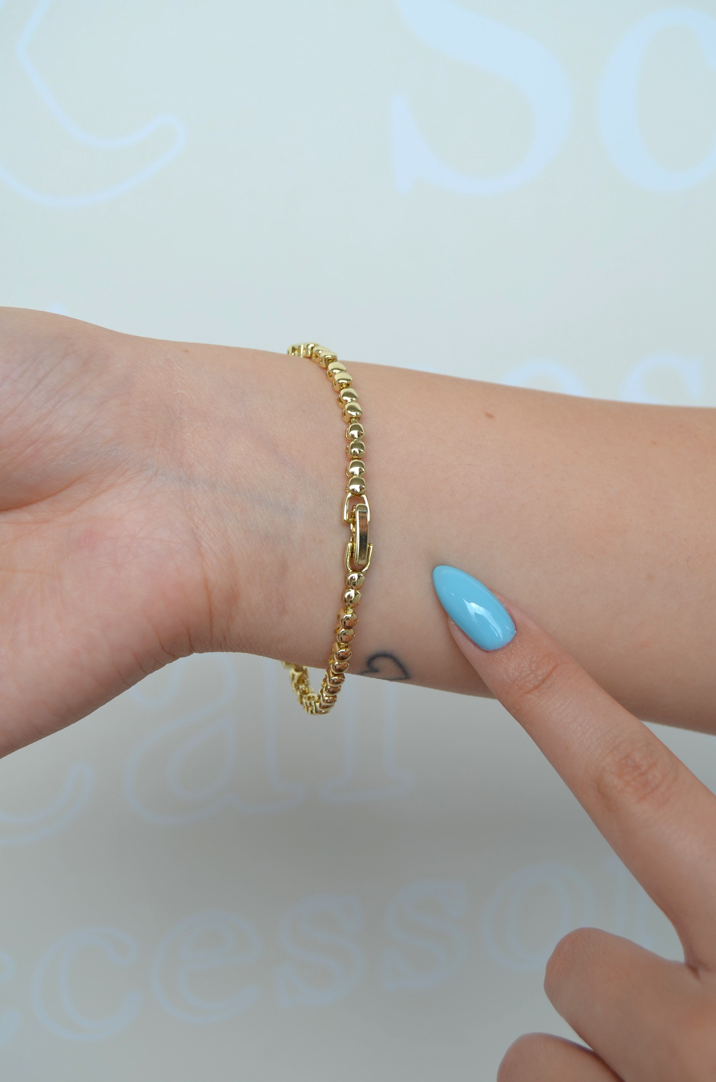 14K Gold Renk Dikdörtgen Taşlı Dorika Bileklik Zirkon Işıltılı Xuping Bileklik