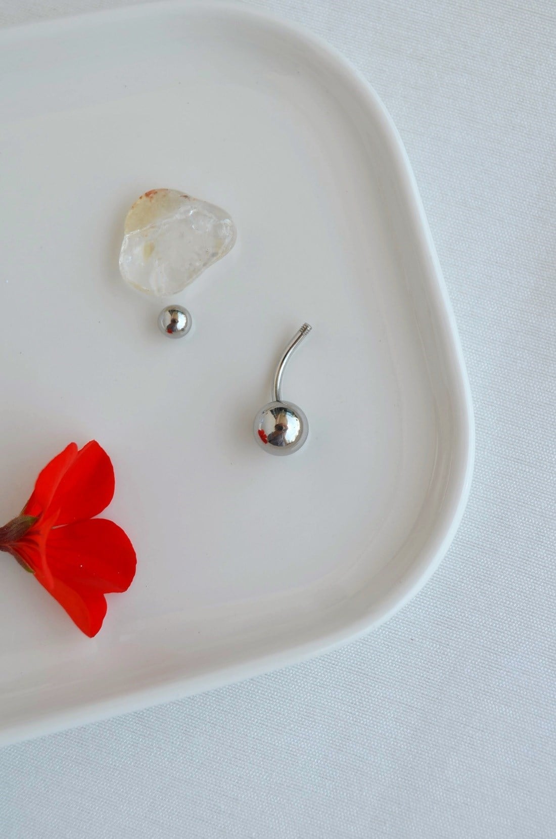 316L Çelik Düz Top Göbek Piercingi