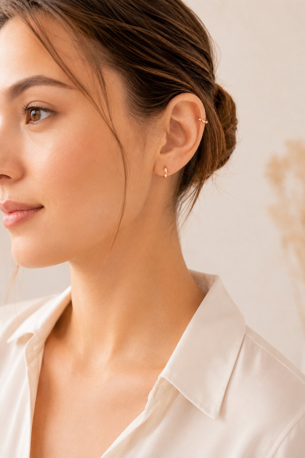7 mm Mini Halka Küpe Rose Gold – Tam Saran Minimal Xuping Küpe 1 Çift