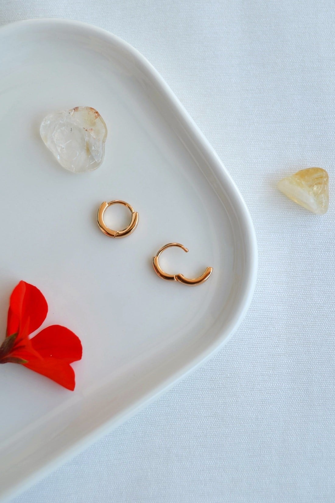 7 mm Mini Halka Küpe Rose Gold – Tam Saran Minimal Xuping Küpe 1 Çift