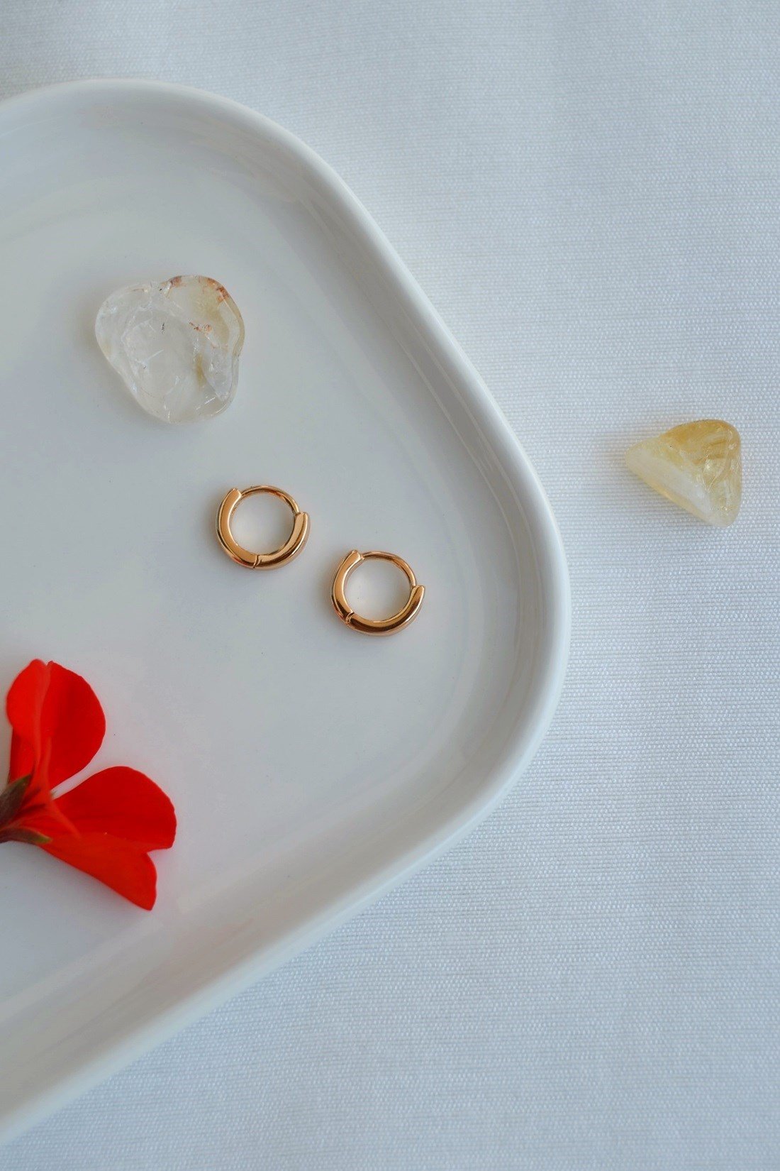 7 mm Mini Halka Küpe Rose Gold – Tam Saran Minimal Xuping Küpe 1 Çift