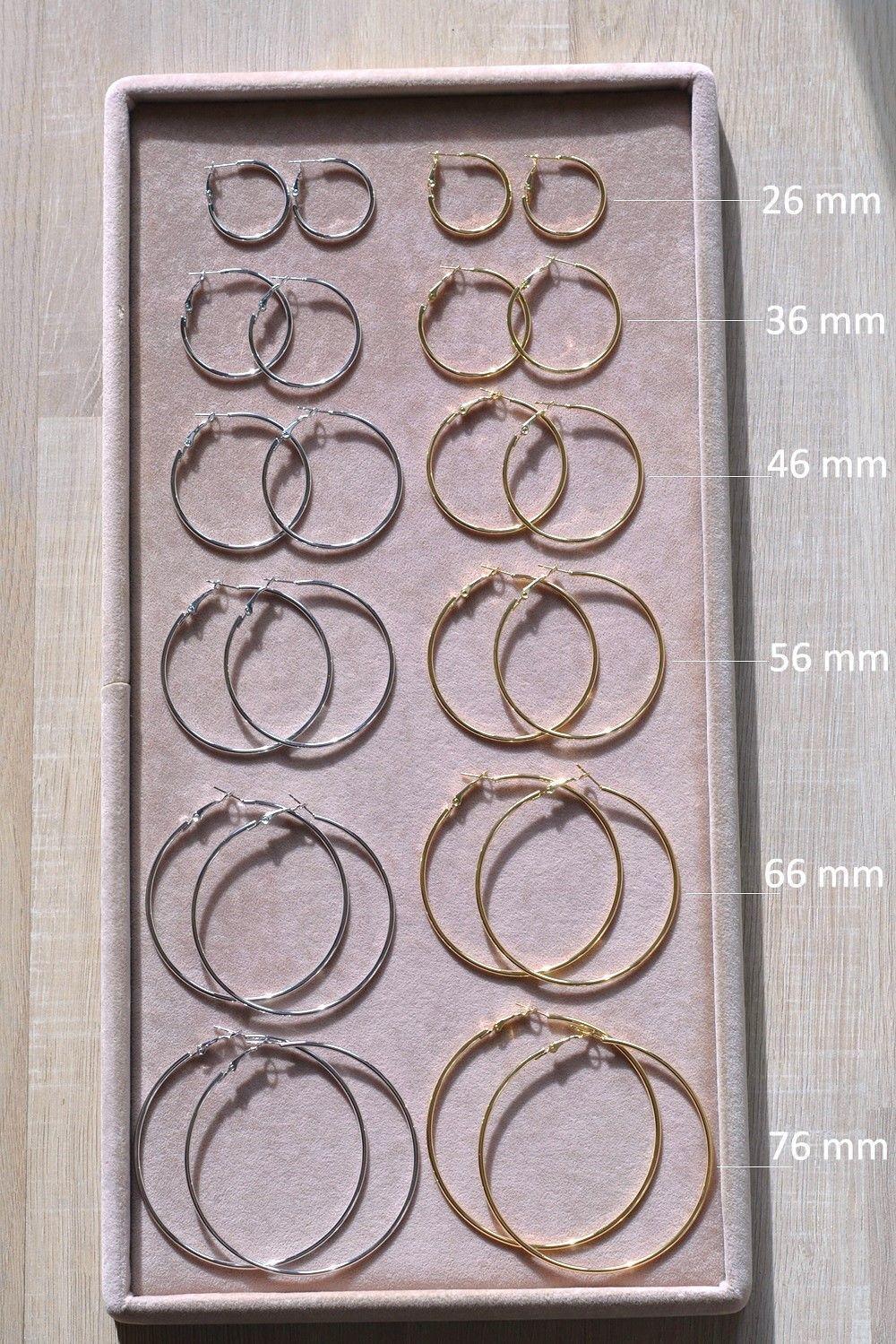 76 mm Gri Renk Düz İnce Halka Küpe