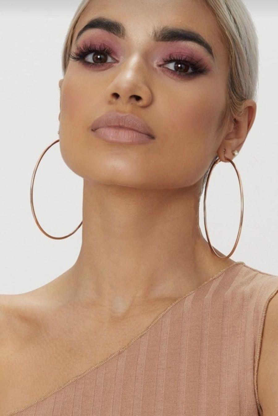 76 mm Gri Renk Düz İnce Halka Küpe