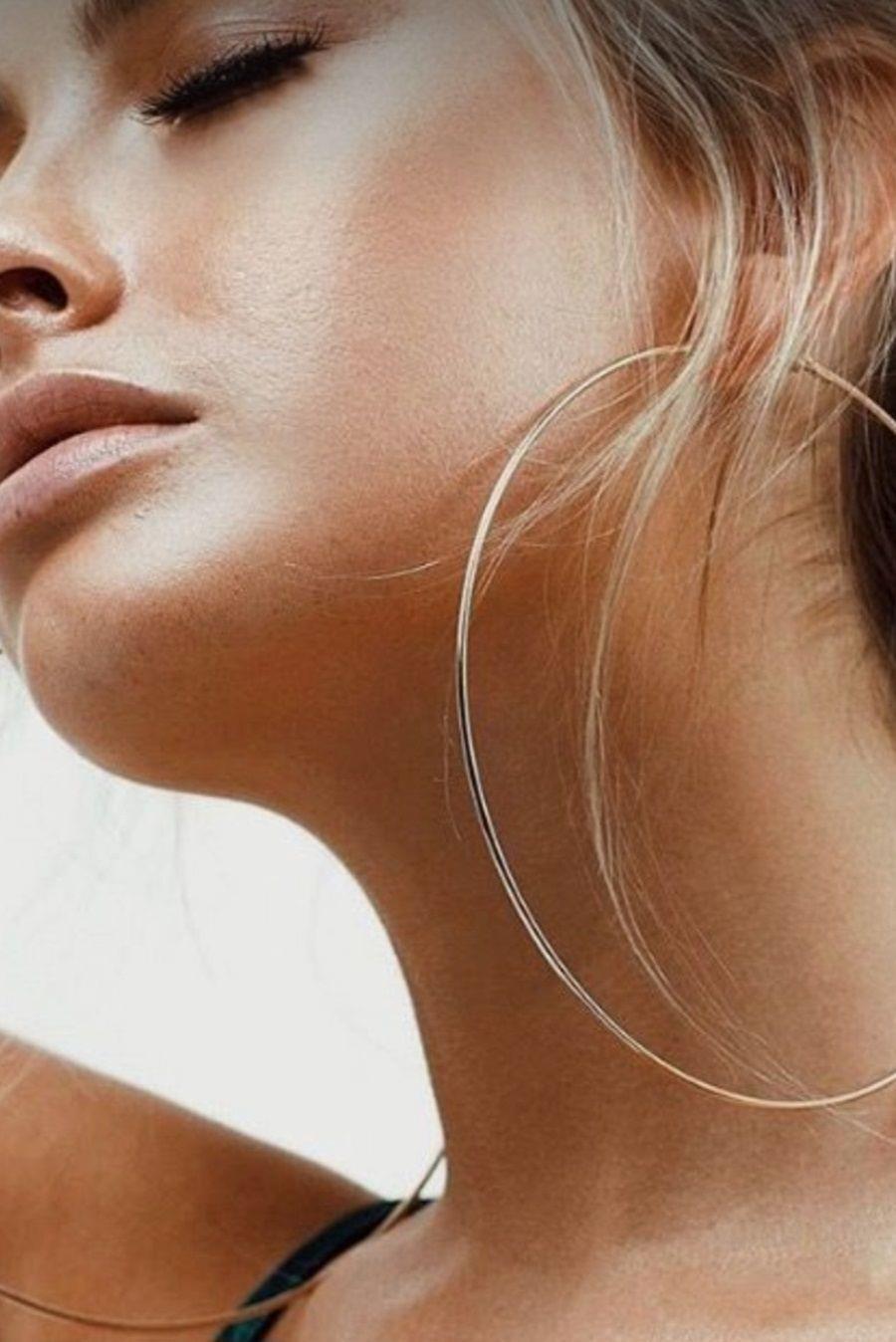 76 mm Gri Renk Düz İnce Halka Küpe