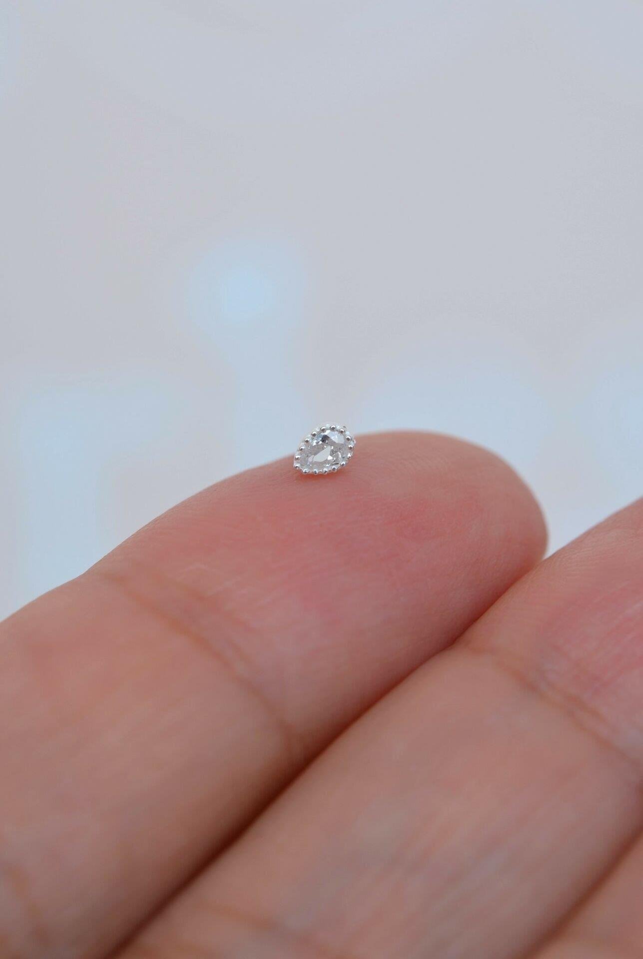 925 Ayar Gümüş Taşlı Damla Model Hızma