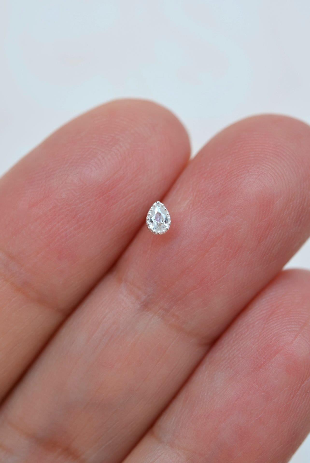 925 Ayar Gümüş Taşlı Damla Model Hızma